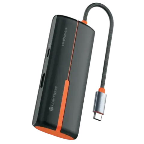 Light Wave USB-C MULTI-FUNCTIONAL 6-in-1 Docking Station -Type C