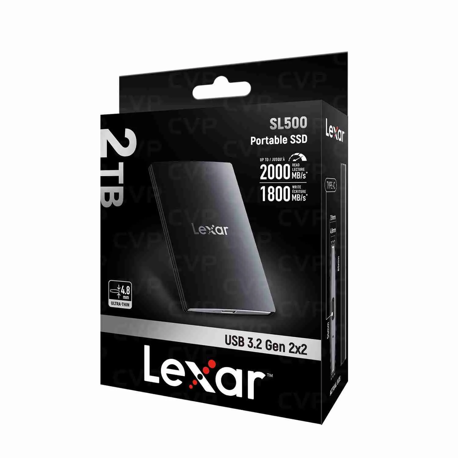 LEXAR SL500 Portable External SSD 2TB - LSL500X002T-RNBNG