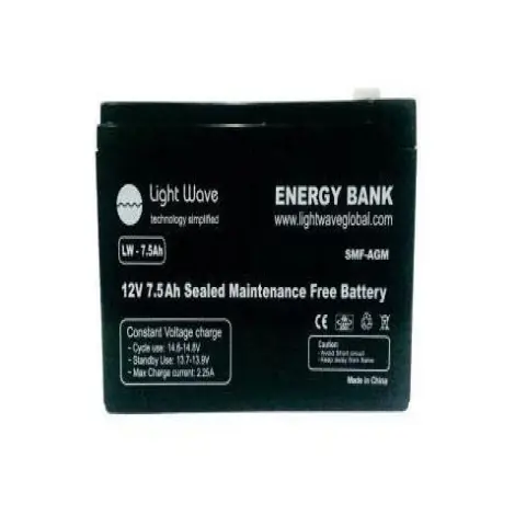 Lightwave 12V/7.5AH Ups battery-High Performance SMF battery-LW 7AH