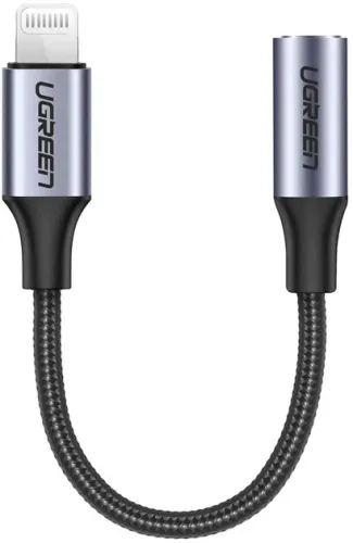 UGREEN US211 Lightning Male to 3.5mm Female Audio Adapter-Dark grey