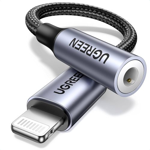 UGREEN US211 Lightning Male to 3.5mm Female Audio Adapter-Dark grey