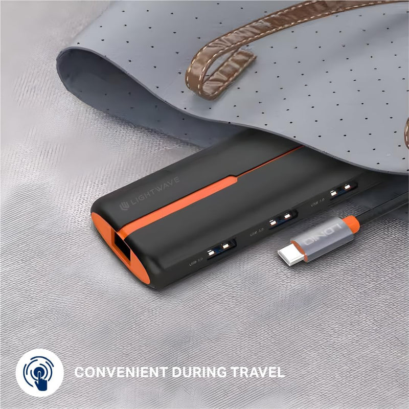 Light Wave USB-C MULTI-FUNCTIONAL 6-in-1 Docking Station -Type C