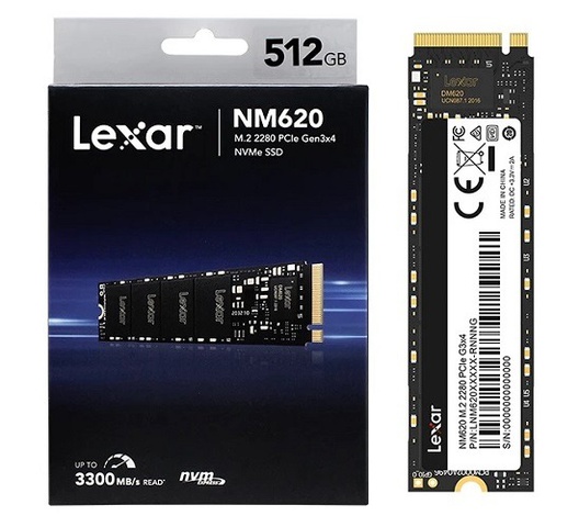 Lexar LNM620 Internal SSD M.2 PCIe Gen 3*4 NVMe 2280 – 512GB – LNM620X512G-RNNNG