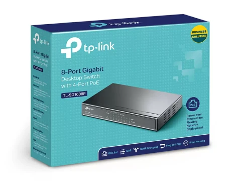 TP-LinkTL-SG1008P 8-port 10/1000Mbps Desktop PoE Switch, 4 PoE ports