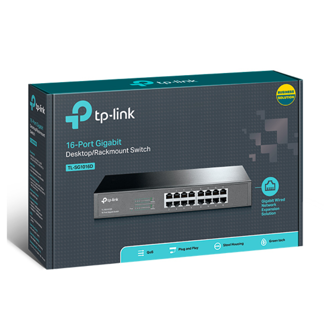 TP-Link 16-Port 10/100/1000Mbps Gigabit Desktop Rackmount Switch – TL-SG1016D