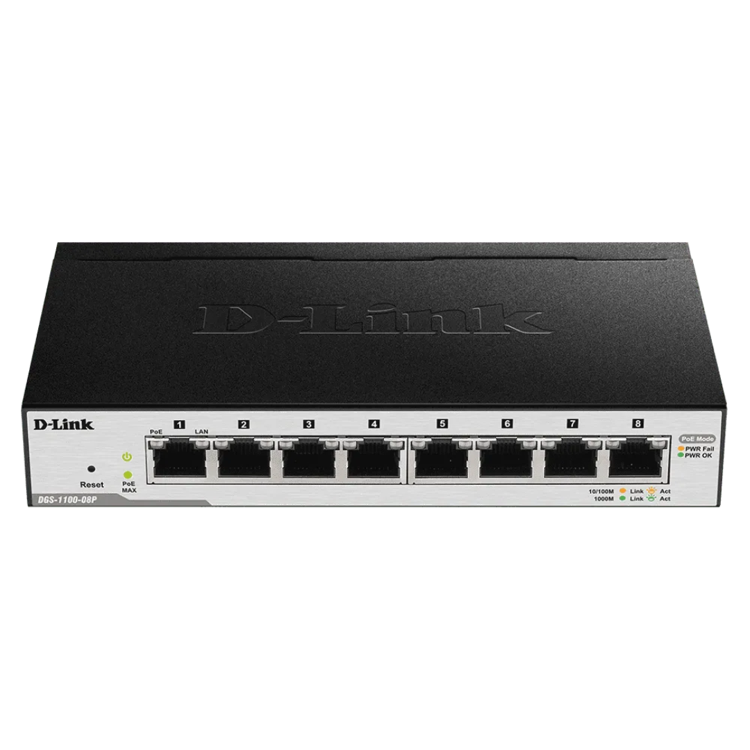 D-Link 8-Port Gigabit PoE Smart Managed Switch - DGS-1100-08P