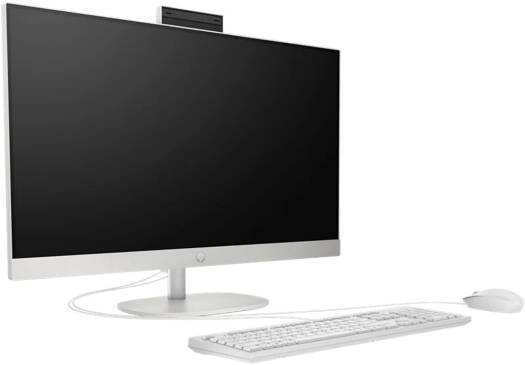 HP 27-cr1003nh PC AIO Desktop Computer, 27" FHD IPS Display, Intel Core Ultra 7 155U, 16 GB DDR5 RAM, 512 GB SSD, Intel Iris Xe Graphics, HP 125 USB Wired K/B & Mouse, FreeDOS, Shell White | A0CM0EA