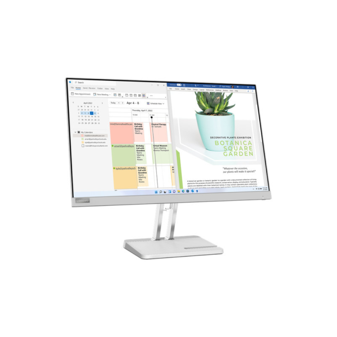 Lenovo L24e-40 23.8" FHD Monitor, Cloud Grey Color, Connectivity : 1 VGA, 1 HDMI 1.4 - 67AAKAC3UK