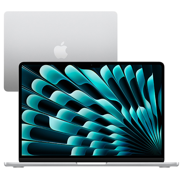 Apple MacBook Air Apple M M3 Laptop 38.9 cm (15.3") 8 GB 256 GB SSD Wi-Fi 6E (802.11ax) macOS Sonoma Silver - MRYP3LL/A