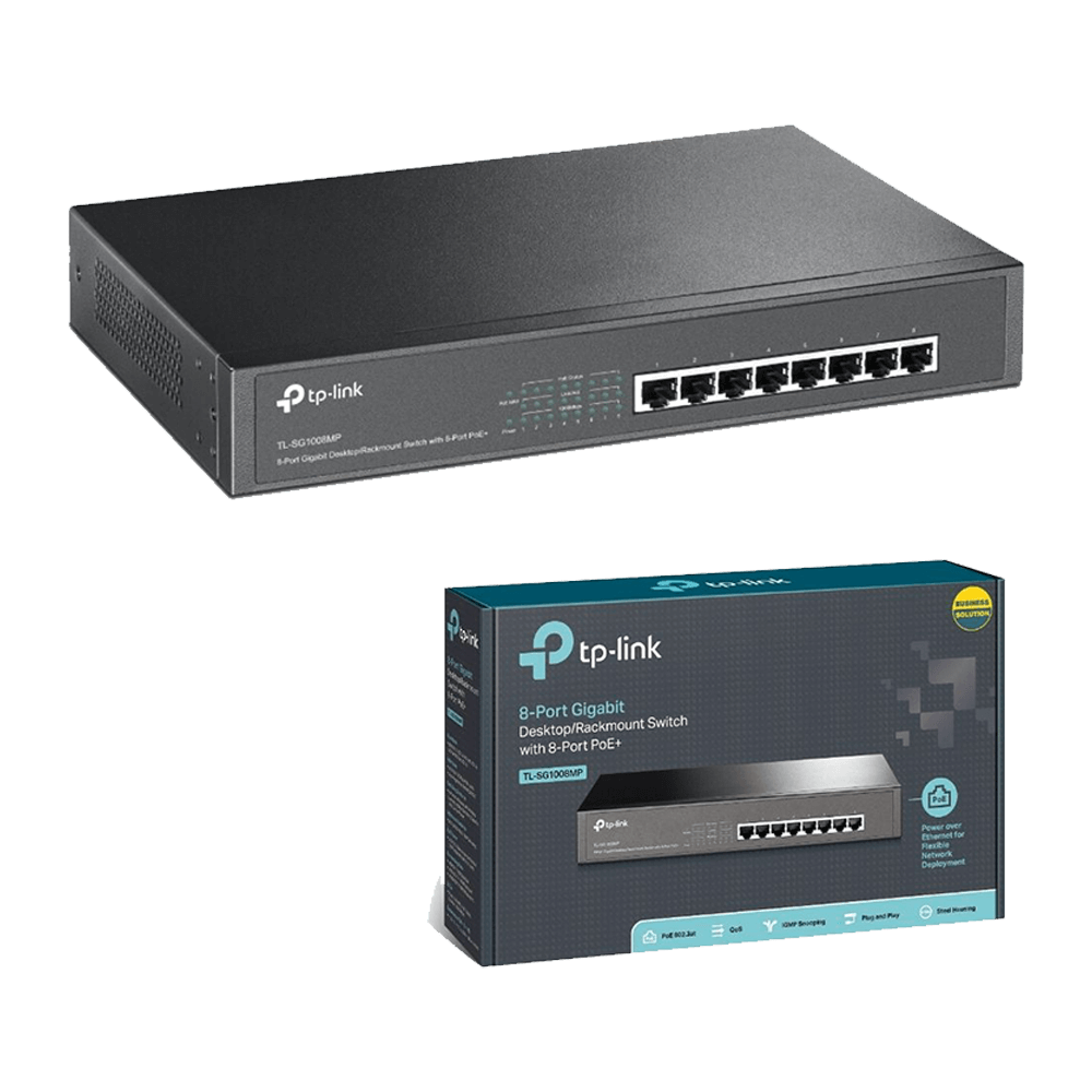 TP-Link JetStream 10-Port Gigabit Smart Switch with 8 PoE+ Ports & 2 Gigabit SFP Slots - TL-SG2210MP