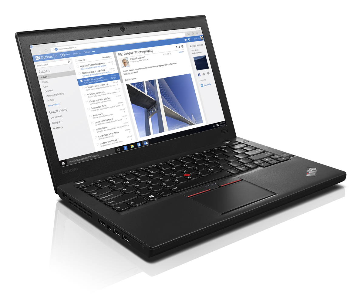 Lenovo ThinkPad X260 Intel® Core™ i7 i7-6600U Laptop 31.8 cm (12.5") HD 8 GB DDR4-SDRAM 256 GB SSD Windows 10