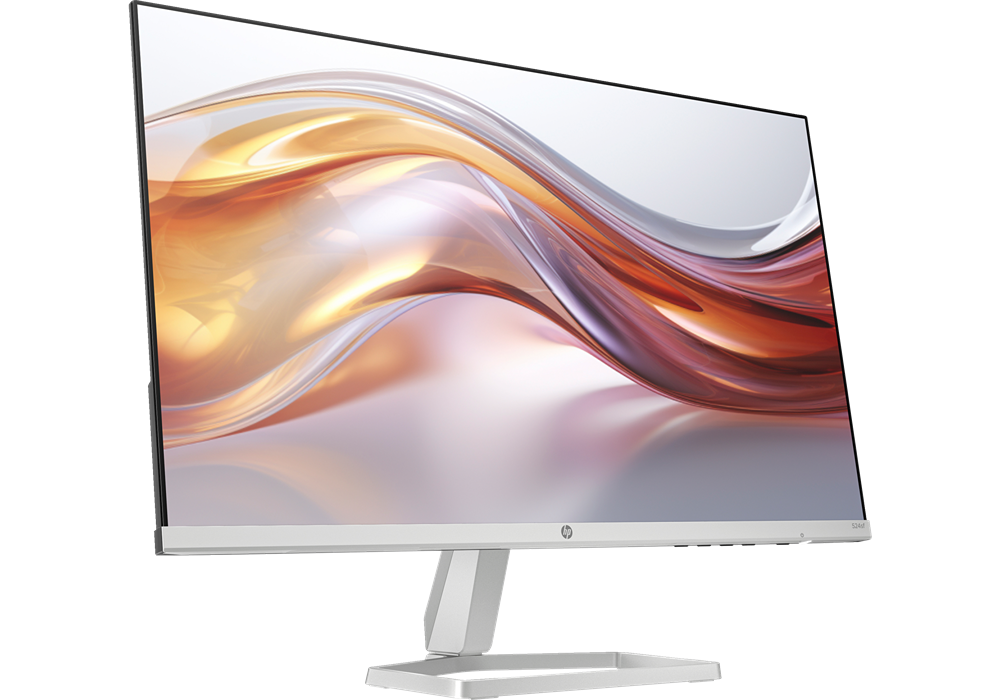 HP 524sa Series 5 23.8"" FHD Monitor, Integrated Speakers, White Color, Connectivity: 1 VGA, 1 HDMI 1.4, 1 3.5 mm Audio Jack (Audio Out), 1 3.5 mm Audio Jack (Audio In) - 94C36AS