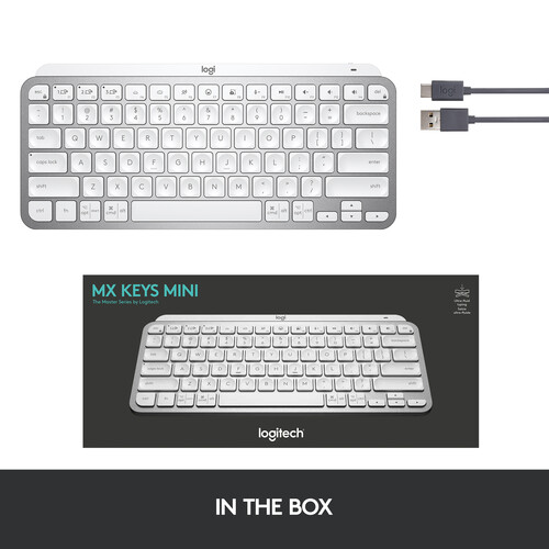 Logitech MX Keys Mini For Mac Blutooth Illuminated  Keyboard - Pale Gray - 920-010526