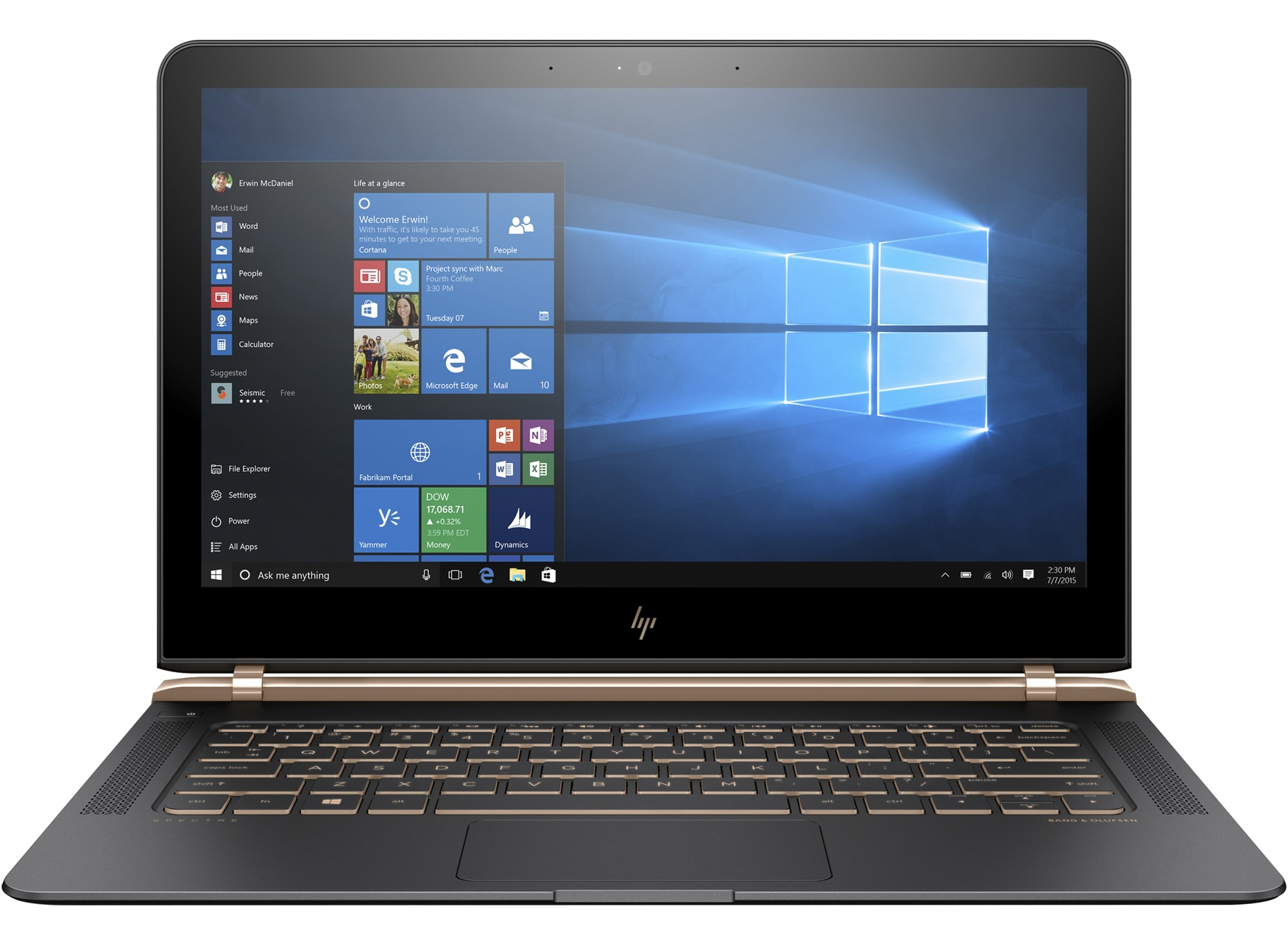 HP Spectre Intel® Core™ i5 i5-6200U Laptop 33.8 cm (13.3") Full HD 8 GB LPDDR3-SDRAM 256 GB SSD Windows 10