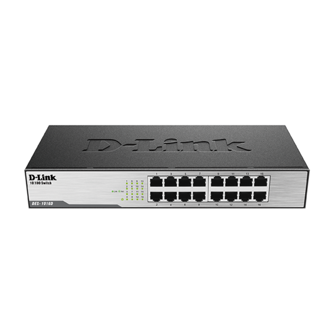 Dlink 10/100M 16-Port Fast Ethernet Unmanaged Desktop Switch DES-1016D- DES-1016D/B