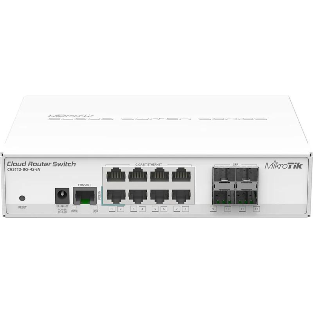 Mikrotik 8x Gigabit Ethernet Smart Switch 4x SFP cages 400MHz CPU- CRS112-8G-4S-IN