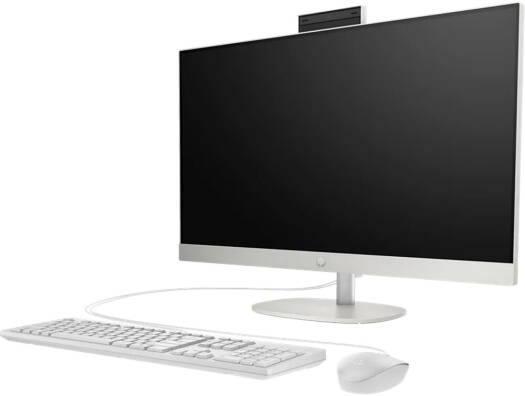 HP 27-cr1003nh PC AIO Desktop Computer, 27" FHD IPS Display, Intel Core Ultra 7 155U, 16 GB DDR5 RAM, 512 GB SSD, Intel Iris Xe Graphics, HP 125 USB Wired K/B & Mouse, FreeDOS, Shell White | A0CM0EA