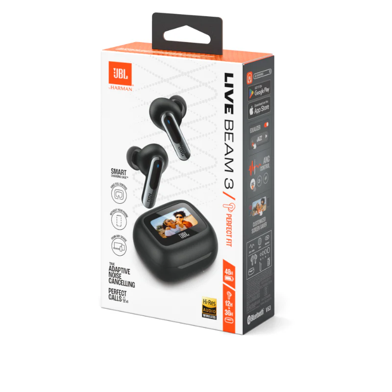 JBL Live Beam 3 True Wireless Noise-Cancelling Closed-Stick Earbuds