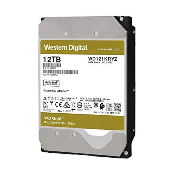 WD Gold Enterprise Class Hard Drive 12TB, 256MB, 7200rpm – WD121KRYZ