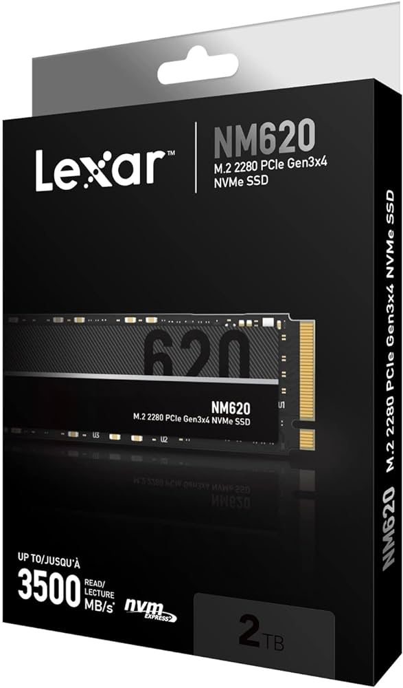 LEXAR LNM620 internal SSD M.2 PCIe Gen 3*4 NVMe 2280 – 2TB – LNM620X002T-RNNNG