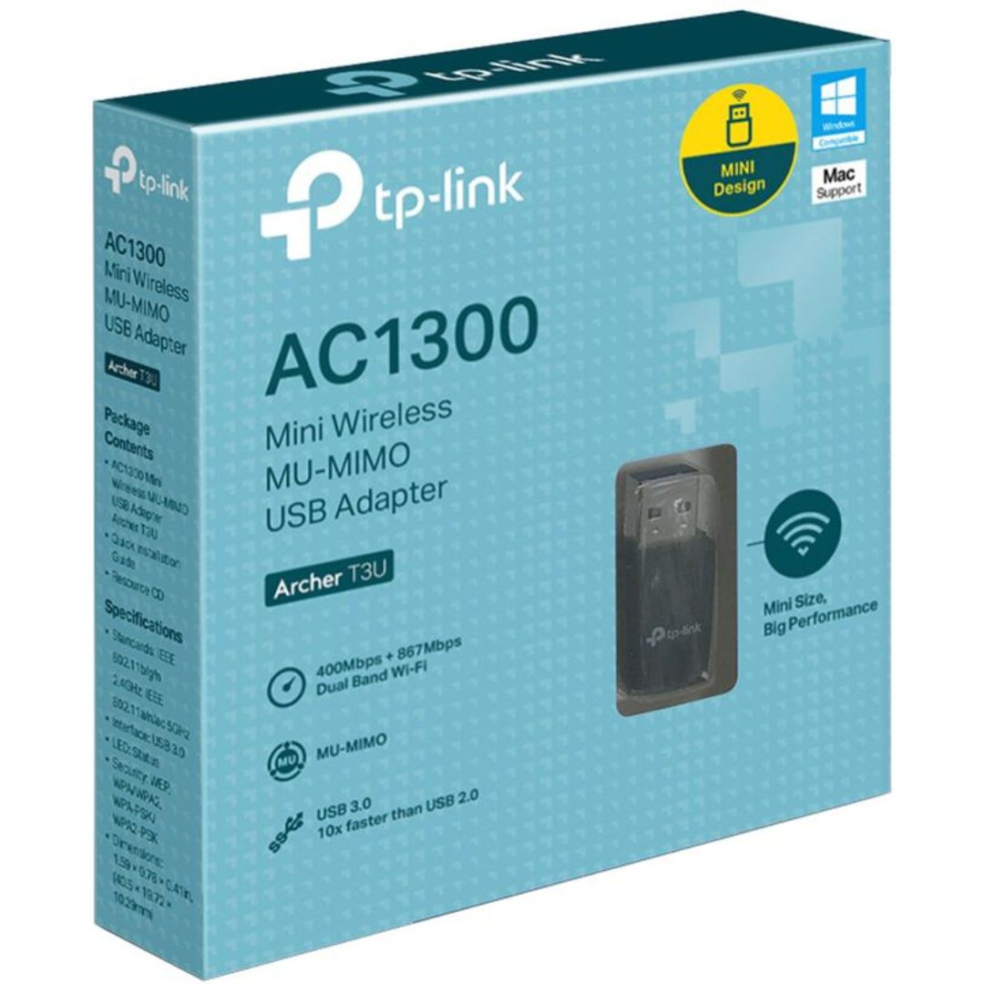 TP-Link AC1300 Mini Wireless MU-MIMO USB Adapter – TL-ARCHER T3U