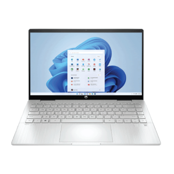 HP Pavilion X360 14T EK000 - Core i7-1255U, 16GB RAM DDR4-3200 (Onboard), 512GB SSD, 14" FHD, Windows 11 Home, Touchscreen, Backlit keyboard, HP 720P HD Camera, Silver - 54B30AV