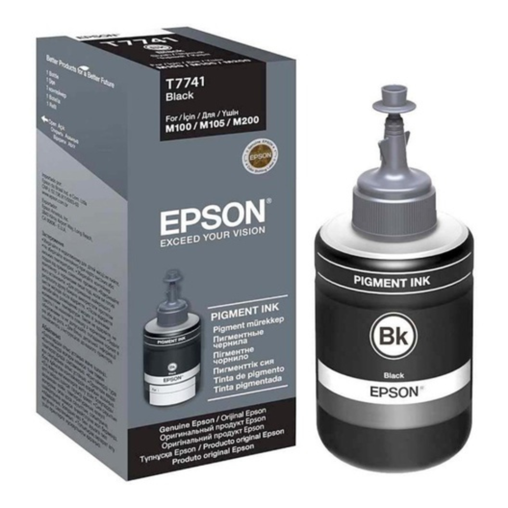 INK CART EPSON T7741 PIGMENT INK BLACK  for M100, M105, M200, L605, L655, L1455 - 140ml - C13T77414A