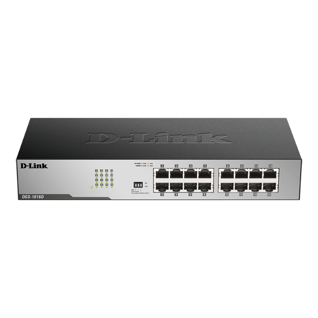 D-Link DGS-1016D/B 16-port 10/100/1000Base-T Unmanaged Switch- DGS-1016D/B