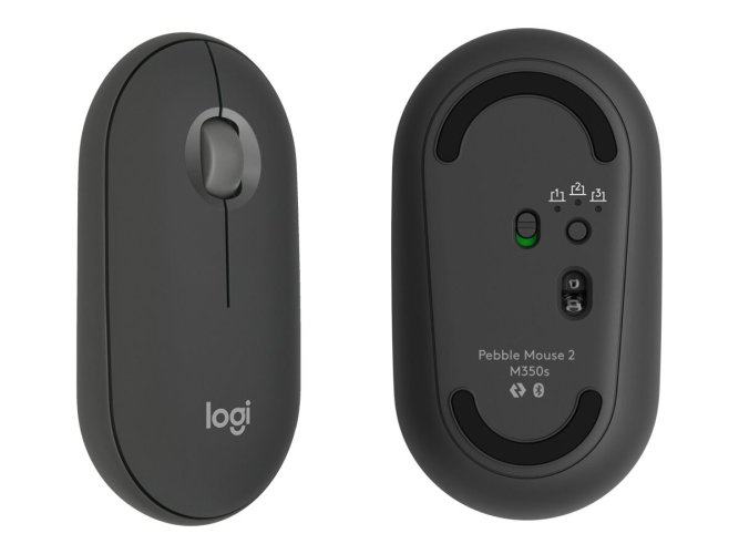 Logitech Pebble M350s Slim and Silent Bluetooth Mouse - Tonal Graphite - 910-007015