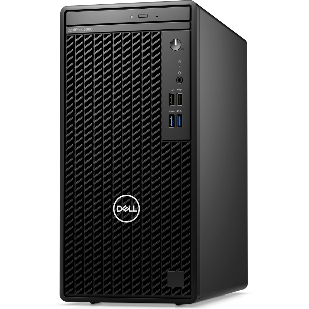 Dell OptiPlex 3000 Tower, Intel Core i5 12500, 4GB DDR4 3200, 256GB PCIe NVMe M.2 SSD, Ubuntu, DVD±RW, Wired Keyboard and Mouse, Black, 1 Year Warranty, No Monitor- N015O3000MTAC_EM