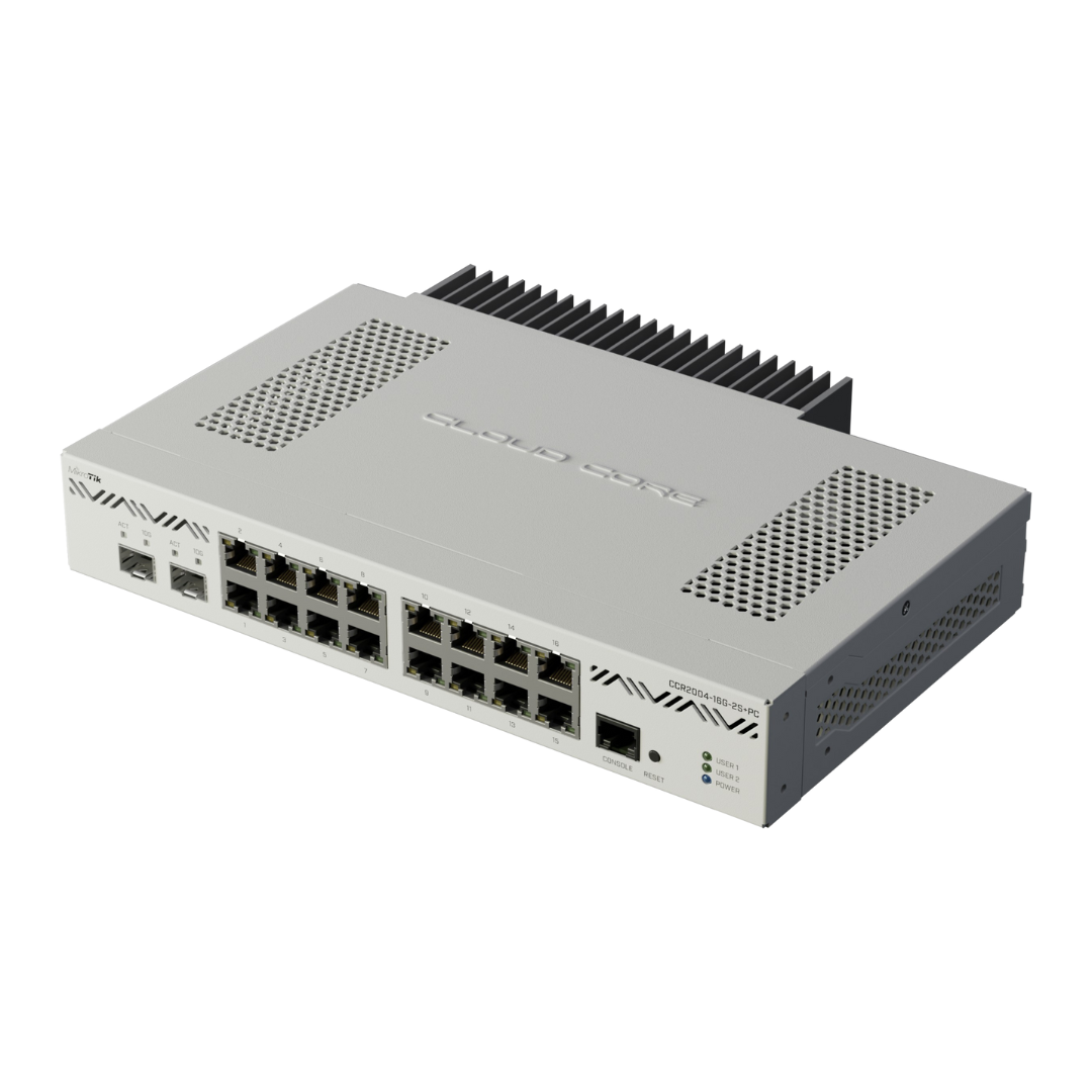 Mikrotik CCR2004-16G-2S+PC Ethernet Router 16x Gigabit Ethernet Ports 2x10G SFP+