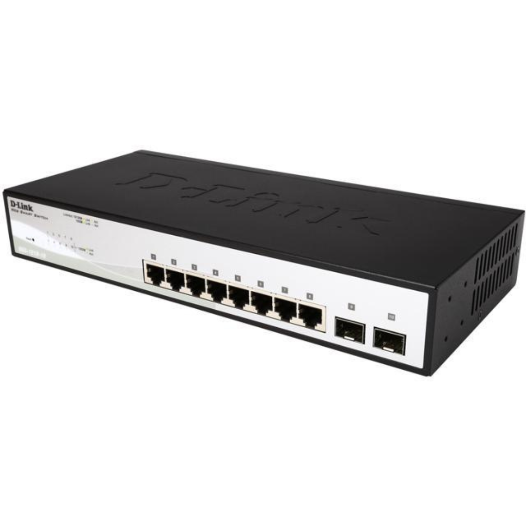 D-Link DGS-1210-10P 8-ports 10/100/1000Base-T PoE + 2 SFP ports Smart Switch- DGS-1210-10P