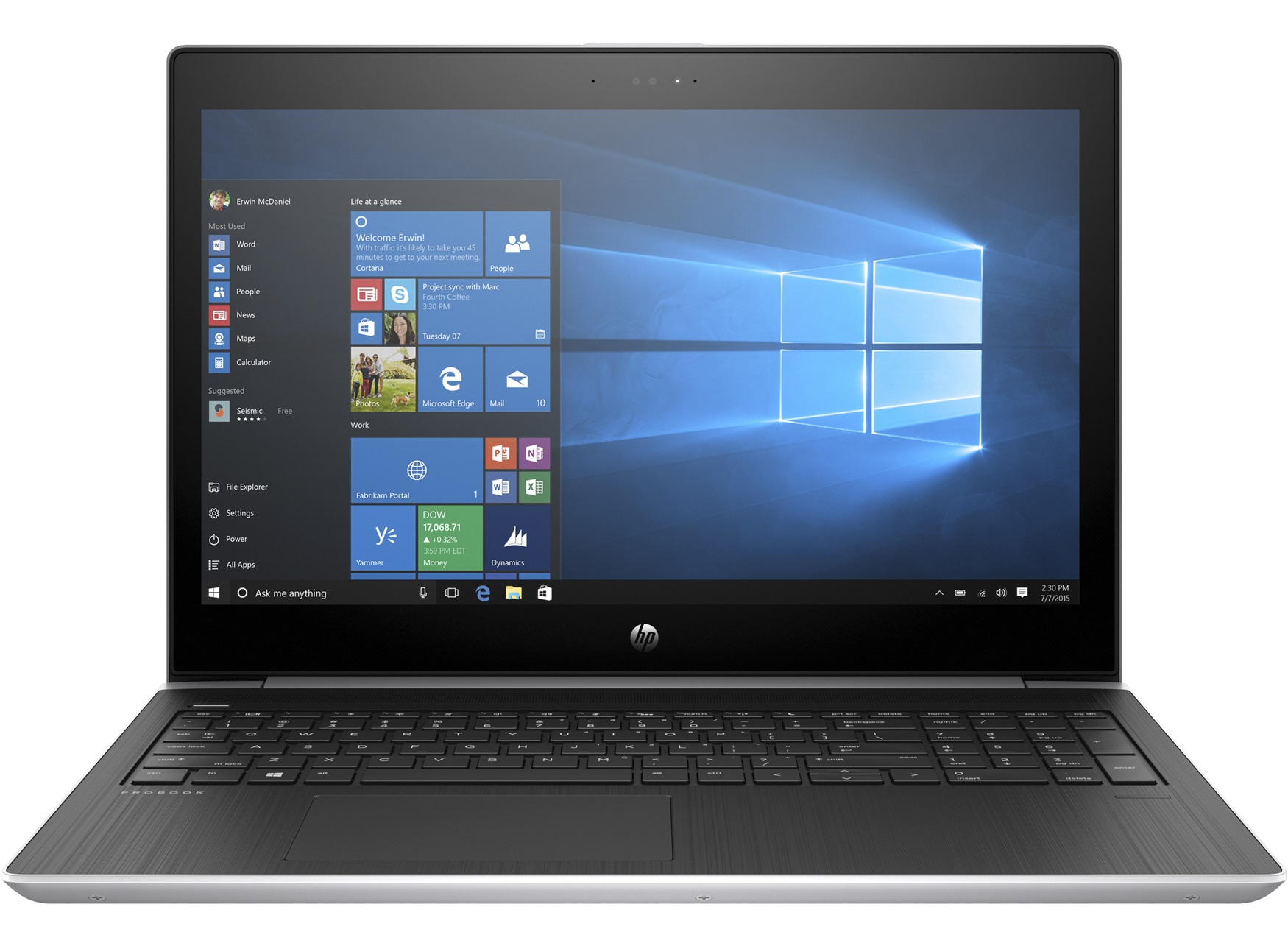 HP ProBook 450 G5 Intel® Core™ i3-7100U Laptop 39.6 cm (15.6") HD 8 GB DDR4-SDRAM 500 GB HDD Wi-Fi 5 (802.11ac) Windows 10 Pro