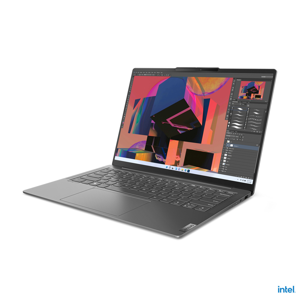 Lenovo Yoga Slim 6 14IAP8, Intel Core i7 1260P, 16GB LPDDR5 4800 (Not Upgradable), 512GB SSD M.2 2242 PCIe 4.0x4 NVMe, Windows 11 Home, 14" 2.2K, No ODD - 82WU009AUE