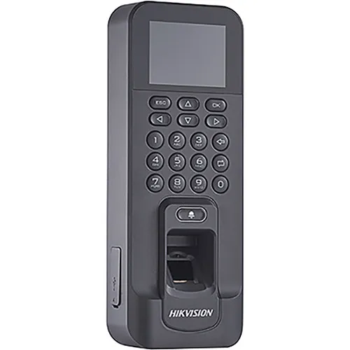 Hikvision Standalone Access Control Terminal, Storage with 3,000 fingerprints and 100,000 access control events; Support Access Control and Time Attendance Function, TCP-IP, WIFI; RS485(Connect to Secure Module); Supports Wiegand out(W26/W34) and Wiegand in(W26/W34) - DS-K1T804AMF