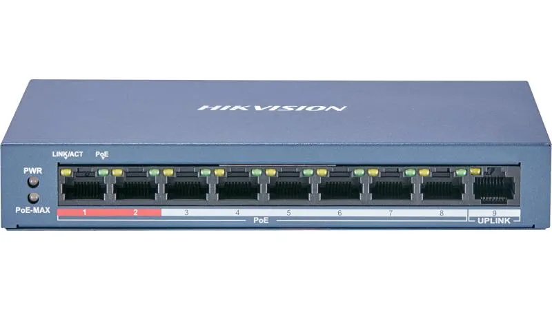 Hikvision DS-3E0109P-E/M(B) 8 ports 100Mbps Unmanaged PoE Switch - DS-3E0109P-E/M(B)