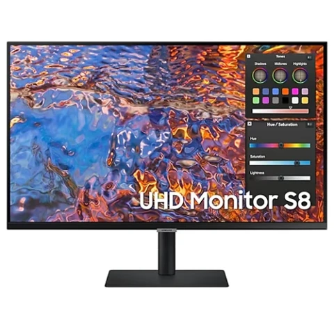 Samsung ViewFinity S8 32" UHD  HDR USB-C Monitor, Height, Pivot, Swivel and Tilt Adjustable, Black Colour Connectivity - LS32B800PXMXUE