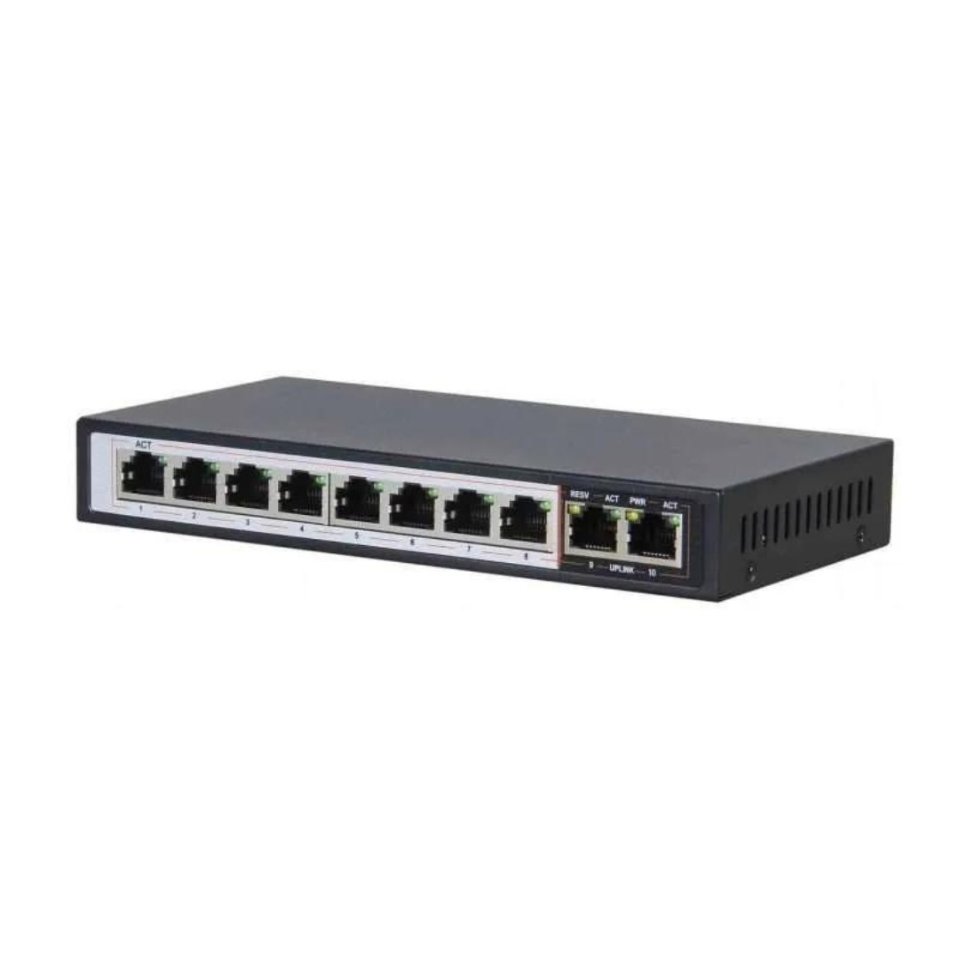 Dlink 250M 10-Port 1000Mbps Switch with 8 PoE Ports and 2 Uplink Ports- DGS-F1010P-E