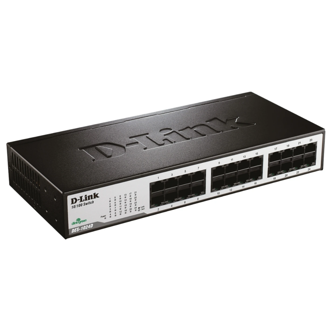 D-Link 24 port 10/100Mbps Unmanaged Switch- DES-1024D/B
