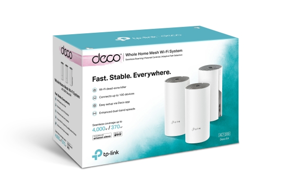 TP-Link Deco E4 AC1200 Whole Home Mesh Wi-Fi System (3 Pack) - TL-DECO E4 (3-PACK)