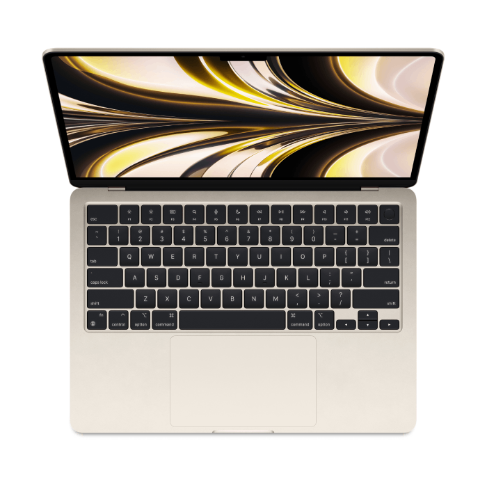 Apple Macbook Air M2 chip 8-core CPU - 8 Core GPU, 8GB RAM, 256GB SSD, 13.6”, 1080P FHD camera, Fingerprint reader, Backlit keyboard- MLY13LL/A