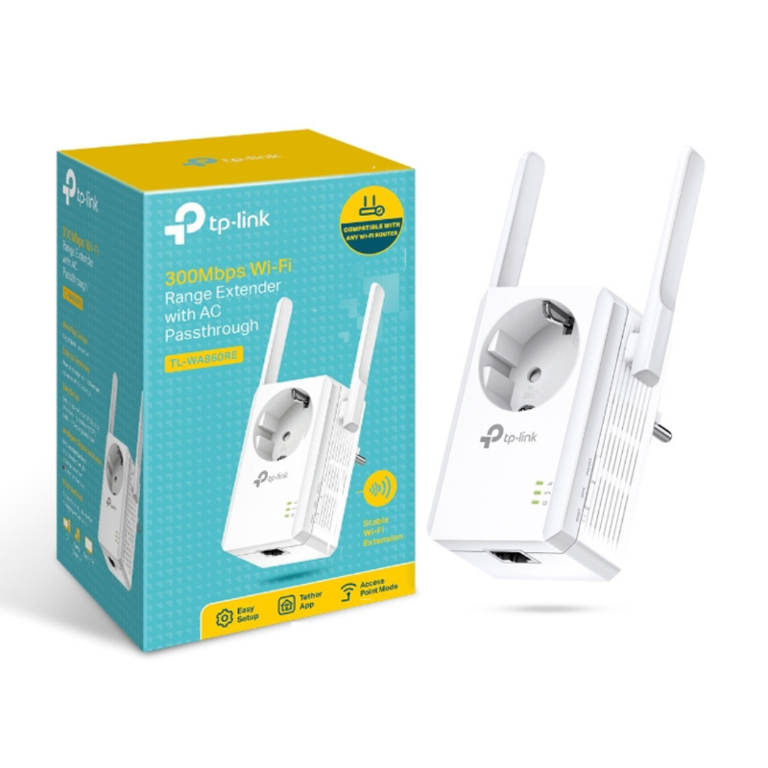 TP-Link 300Mbps Wireless N Wall Plugged Range Extender with AC Passthrough – TL-WA860RE