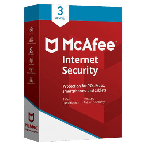 McAfee Antivirus 3 User 1 Year